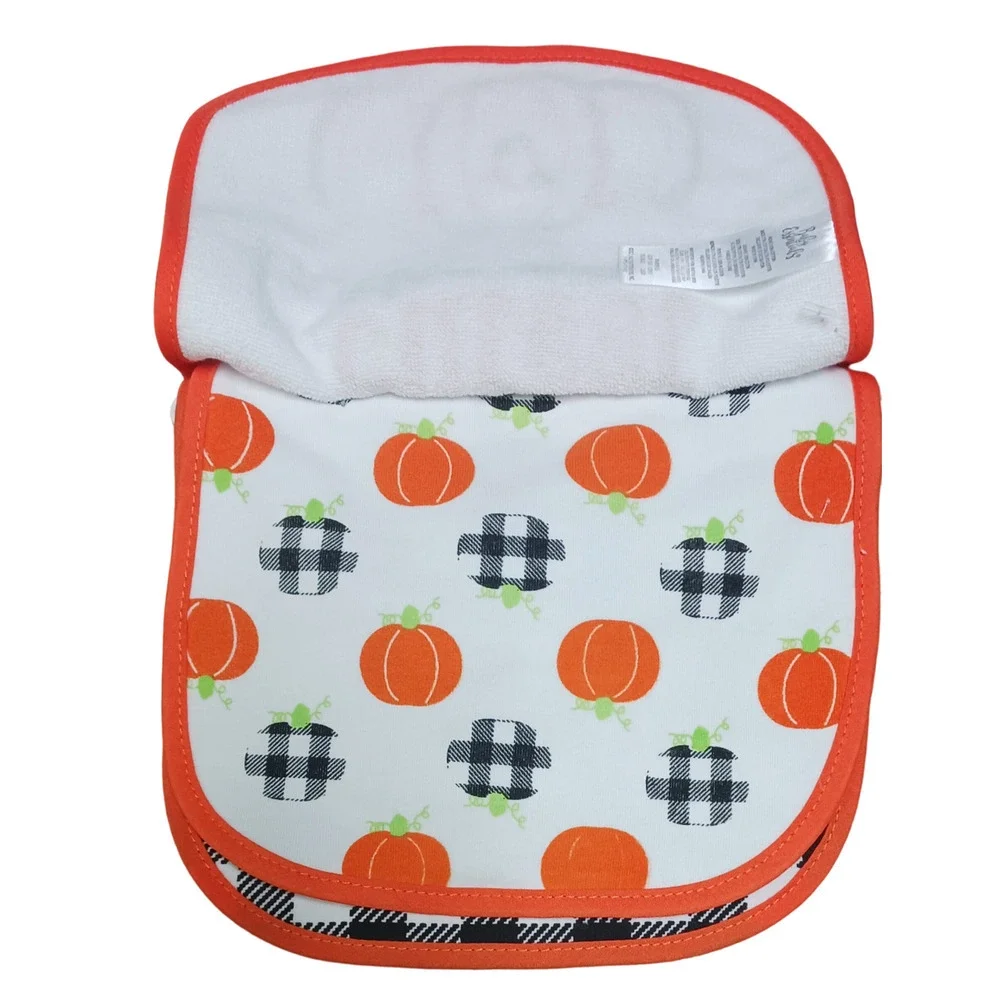 Baby Essentials Baby’s Cutest In The Patch Bibs Set of 3 Pumpkin Theme One Size